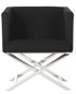  Safavieh Celine Chrome Cross Leg Chair - Black - Bonton