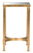  Safavieh Halyn Gold Leaf Mirror Top End Table - Gold - Bonton