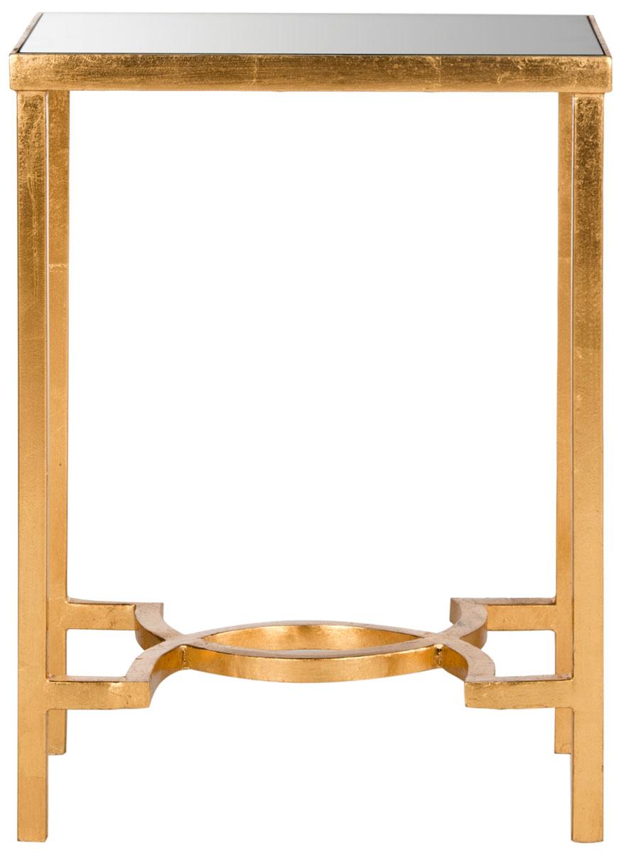  Safavieh Mita Mirror Top End Table - Gold - Bonton