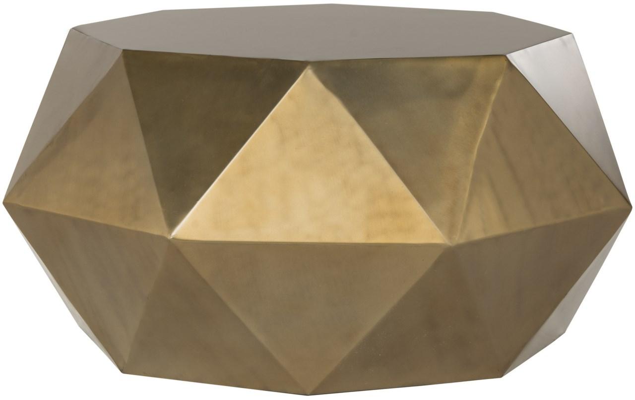  Safavieh Astrid Faceted Coffee Table - Brushed Brass - Bonton