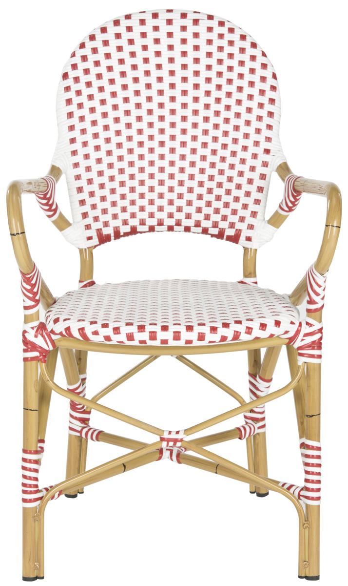  Safavieh Hooper Indoor Outdoor Stacking Armchair - Red - Bonton