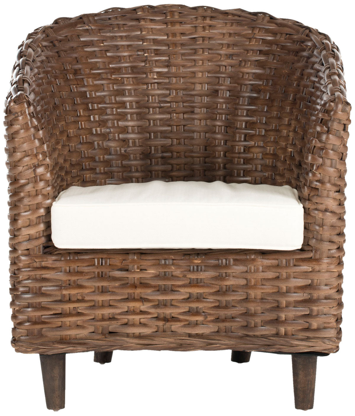  Safavieh Omni Barrel Chair with Cushion - Brown - Bonton