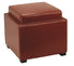  Safavieh Bobbi Tray Storage Ottoman - Red - Bonton