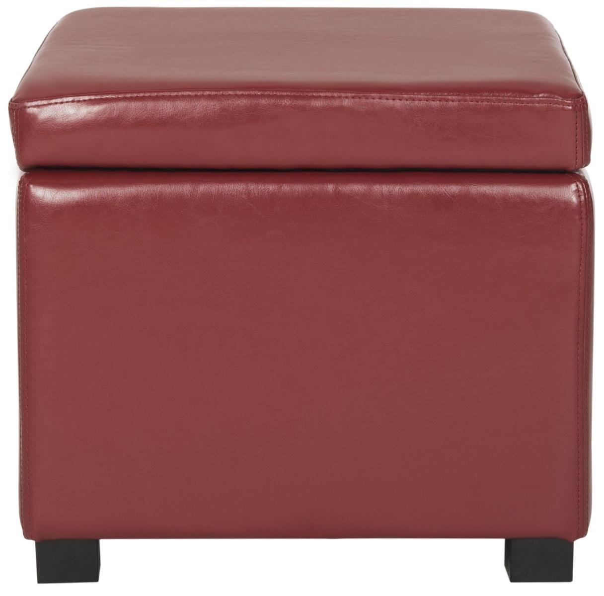  Safavieh Jonathan Flip Top Ottoman - Red - Bonton