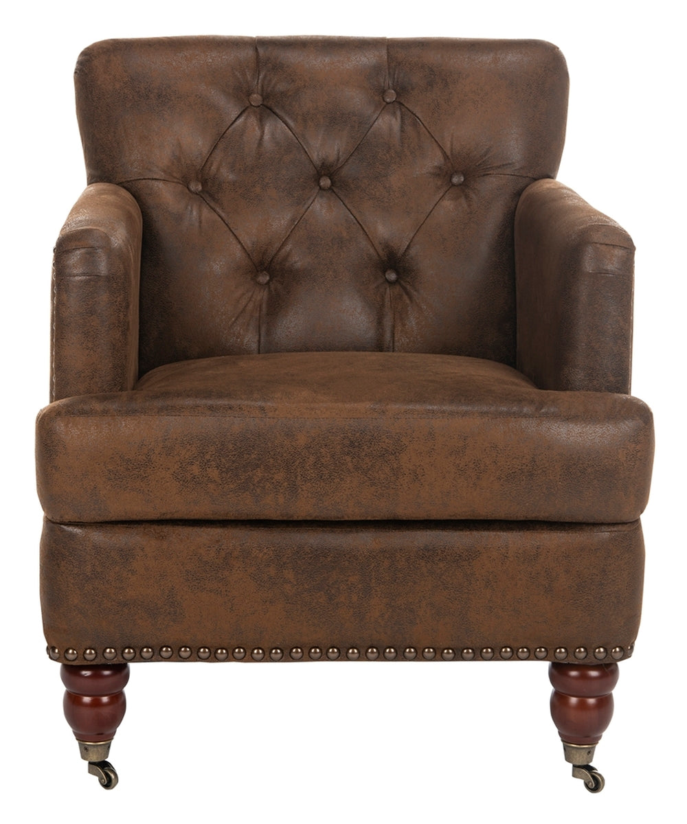  Safavieh Colin Tufted Club Chair - Brown - Bonton