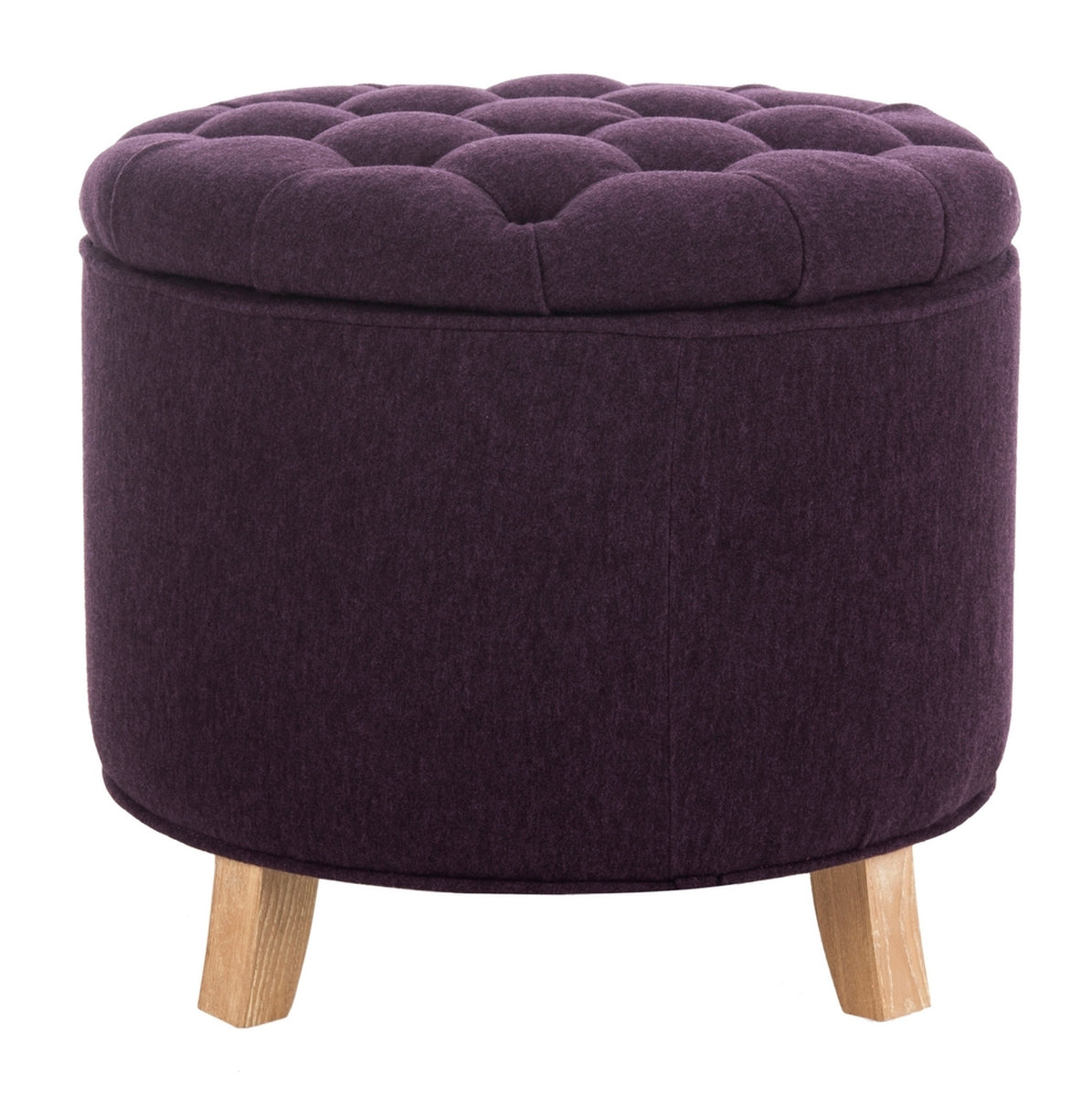  Safavieh Amelia Tufted Storage Ottoman - Plum - Bonton