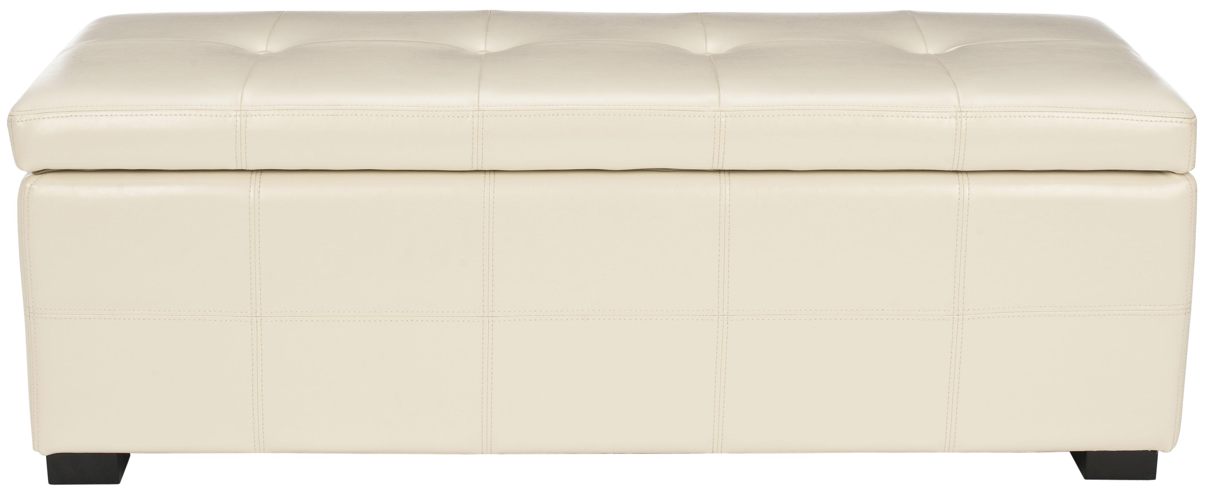  Safavieh Maiden Tufted Storage Bench - Flat Cream - Bonton