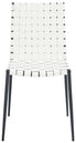  Safavieh Rayne Woven Dining Chairs Set of 2 - White / Black - Bonton