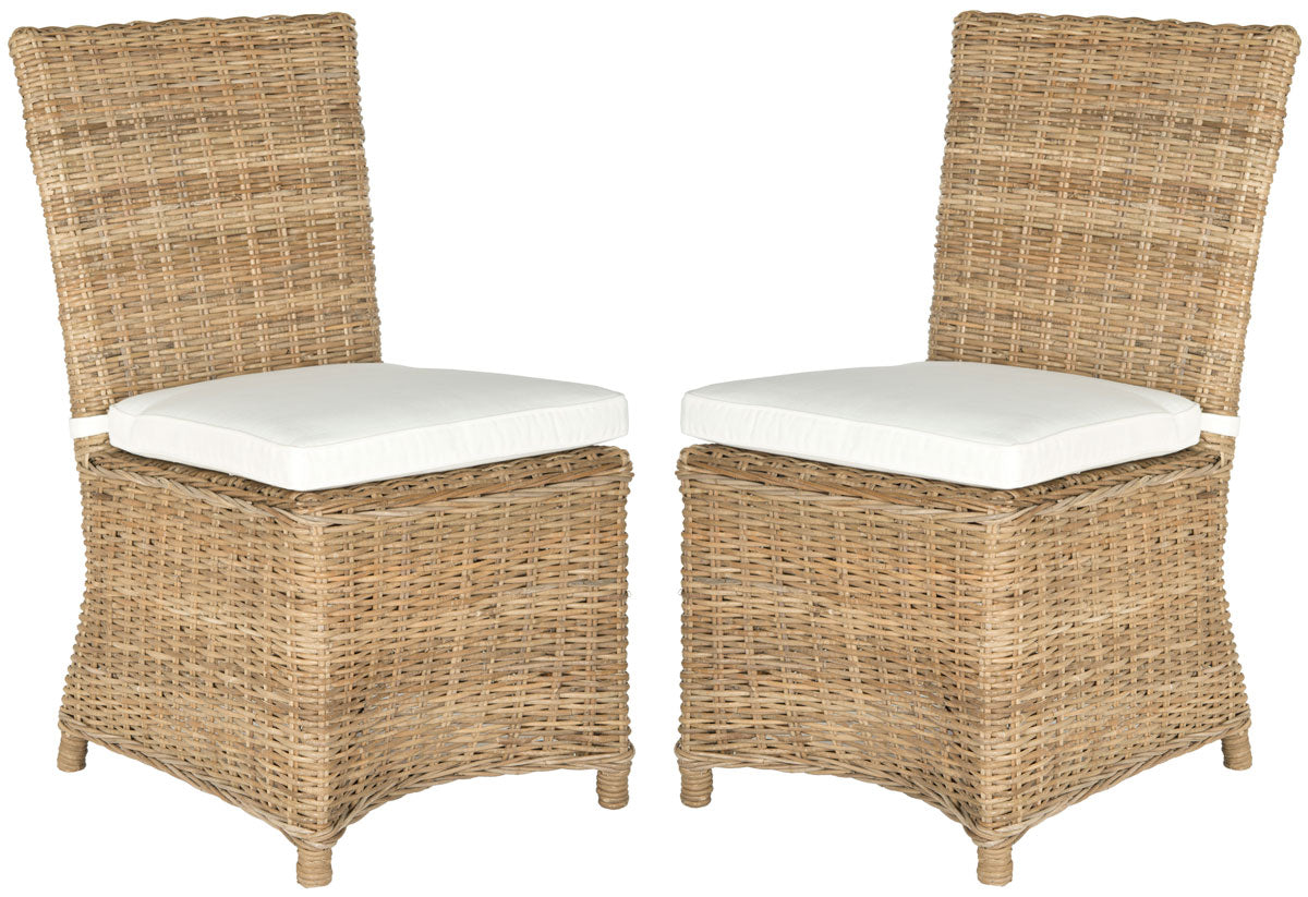  Safavieh Sebesi Rattan Side Chair Set of 2 - Natural - Bonton