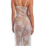 Rae all Sheer Floral Lace Fitted Gown