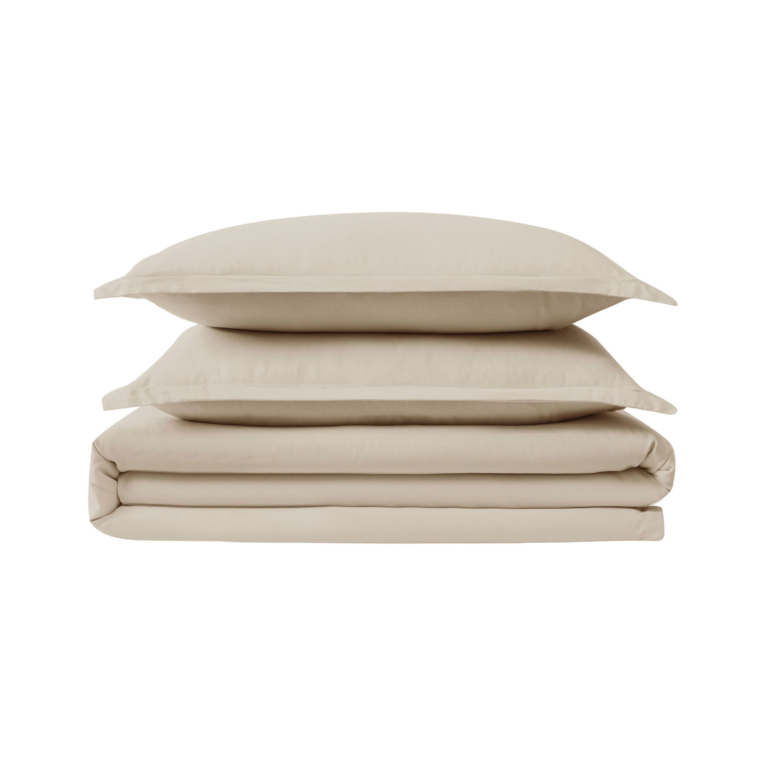  Frye Cotton Linen Blend 3 Piece Duvet Set - White - Bonton