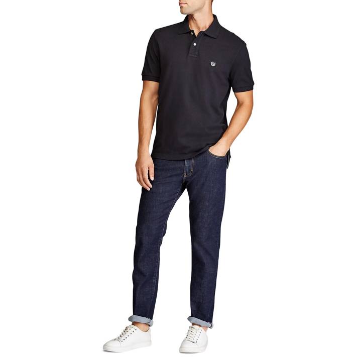  Chaps Chaps Men's Short Sleeve Everyday Solid Pique Polo - American Black - Bonton