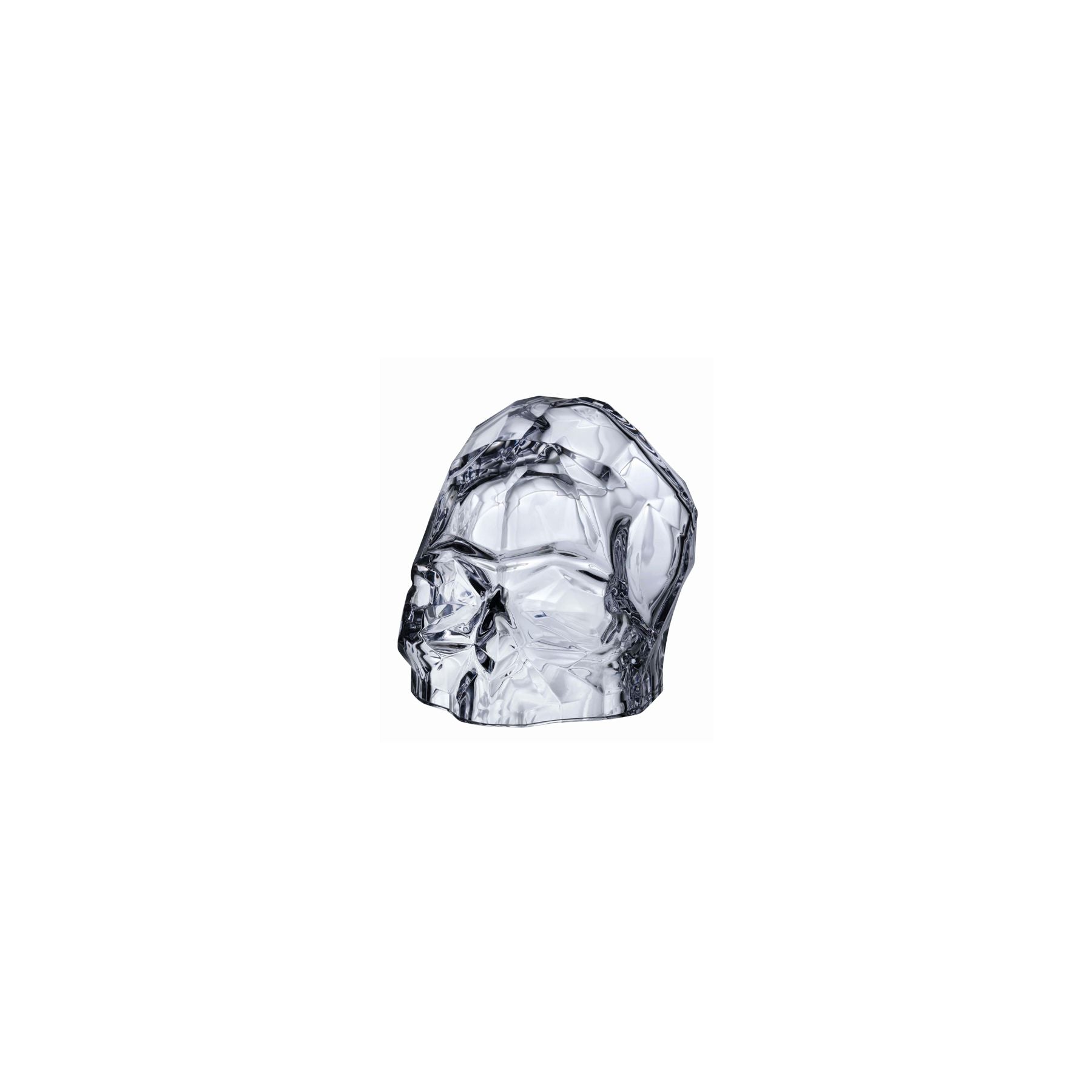  Nude Glass Memento Mori Faceted Small Clear Skull - Clear - Bonton