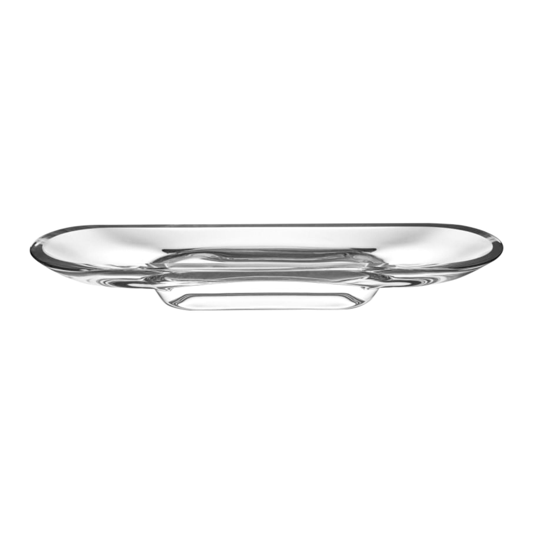  Nude Glass Silhouette Compartment Long Tray - Clear - Bonton