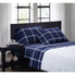  Truly Soft Printed Windowpane Sheet Set - White and Navy - Bonton