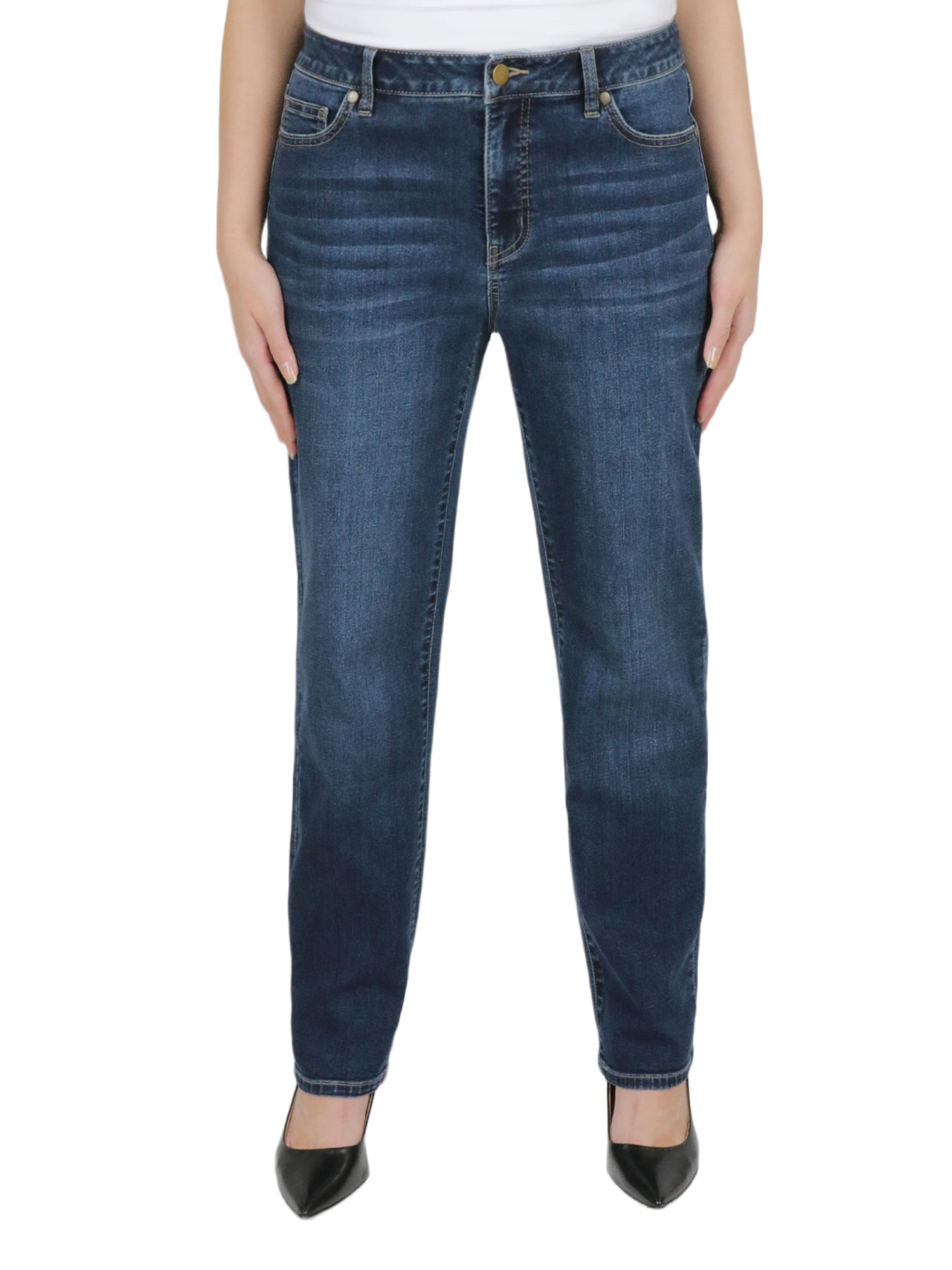  Relativity Missy Straight Leg Jeans - Dark Wash - Bonton