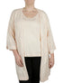  Anne Klein Plus Size Stitch-Detail Kimono Cardigan - Bisqueware - Bonton