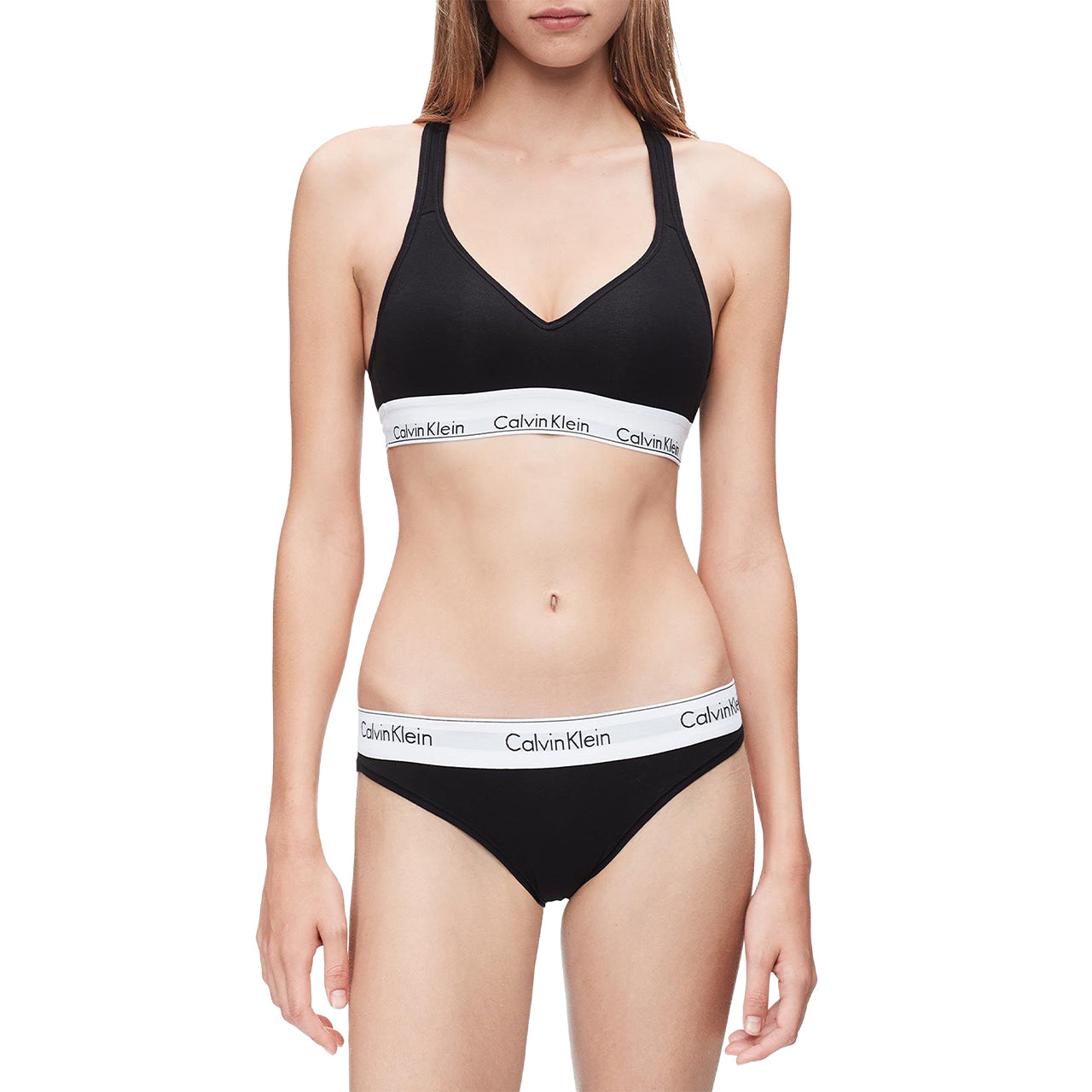  Calvin Klein Cotton Modern Padded Bralette - Black - Bonton
