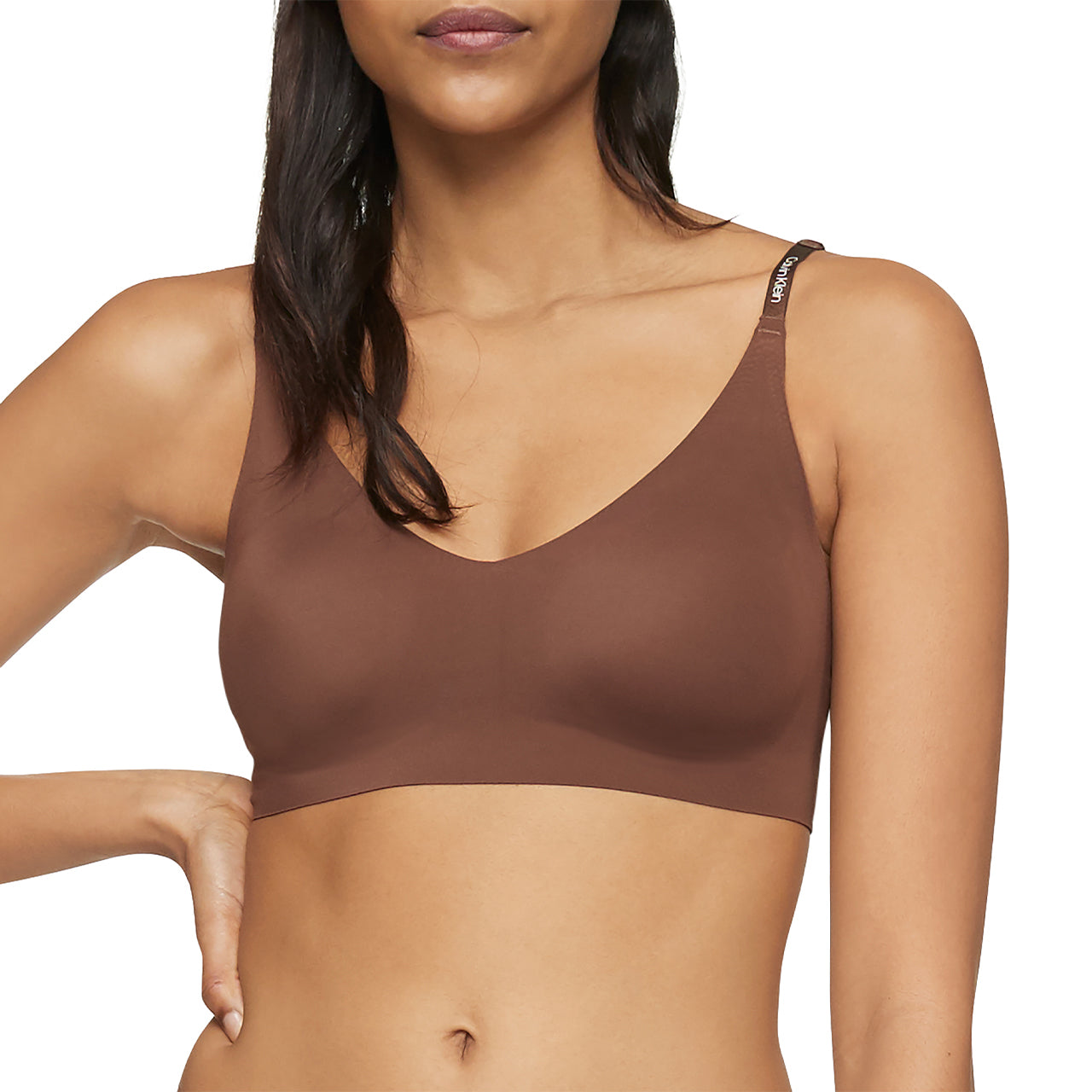 Calvin Klein Triangle Lightly Lined Bralette - Mink - Bonton