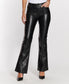  High-Rise Faux Leather Flares - Black - Bonton