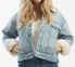  Oversized Denim Cropped Jacket - Light Arctic - Bonton