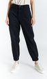  Denim Joggers with Front Button Clasp - Vintage Black Wash - Bonton