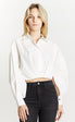  Cropped Blouse with Button Cuffs - Off White - Bonton