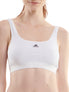  Adidas Cotton Solid Scoop Bralette - White - Bonton