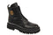 Crocodile Embossed Gold Crest Lace Up Boot