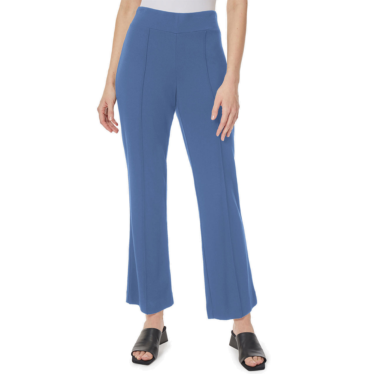  Jones New York Pull-on Pintuck Knit Trousers - Mineral Blue - Bonton