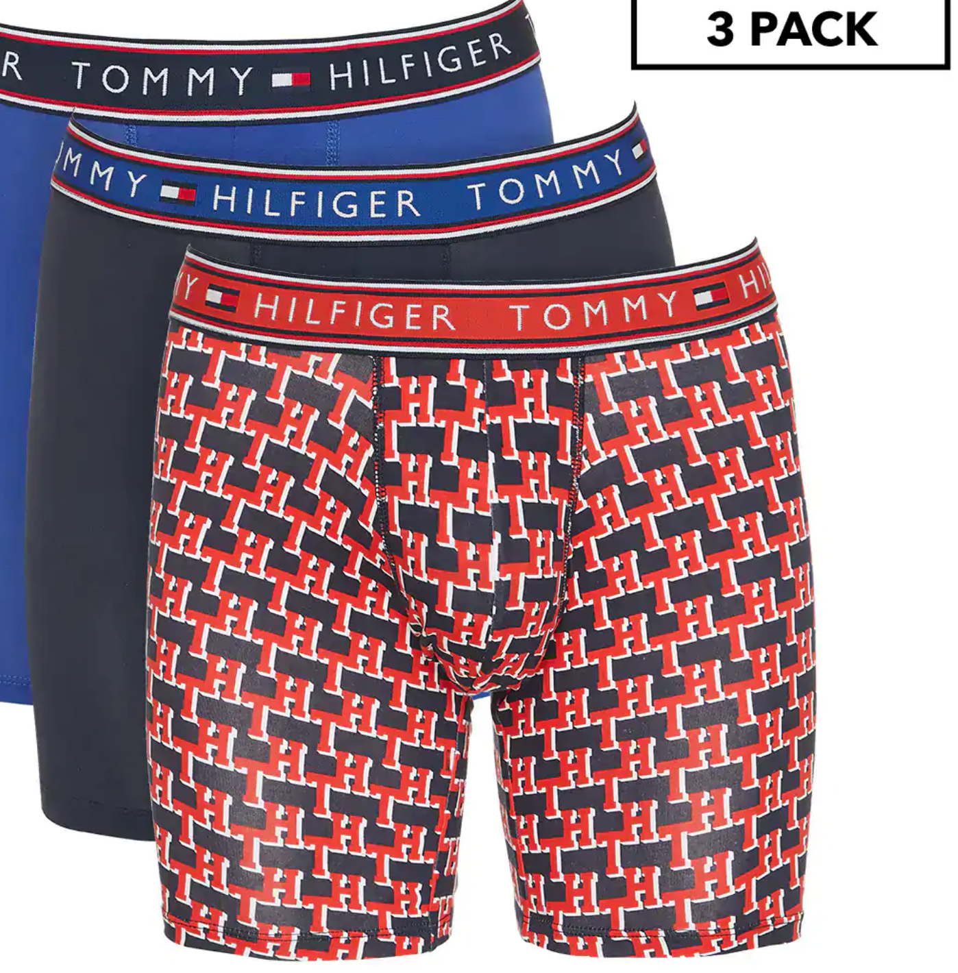  Tommy Hilfiger 3 Pack Cotton Boxer Brief - Paris Blue - Bonton