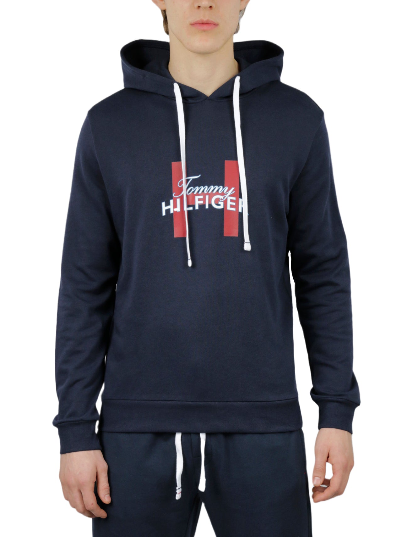  Long Sleeves Cotton French Terry Hoodie - Dark Navy - Bonton