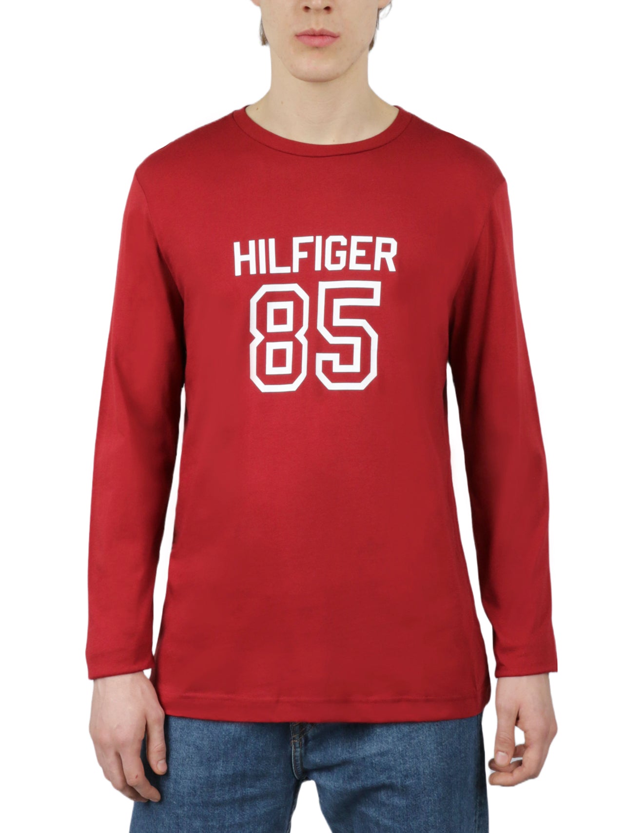  Tommy Hilfiger Long Sleeves Graphic Crew Neck - Currant Red - Bonton