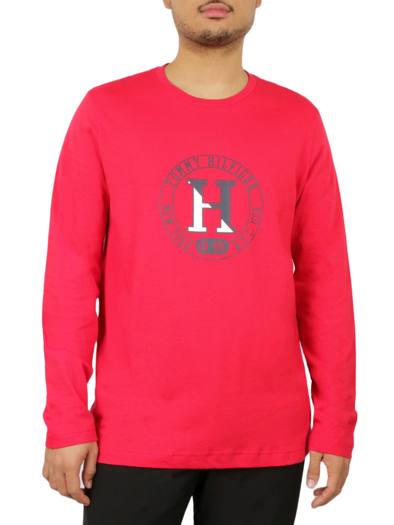  Long Sleeve Cotton Crew Neck - Mahogany (red) - Bonton