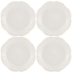 French Perle Dessert Plates Set of 4