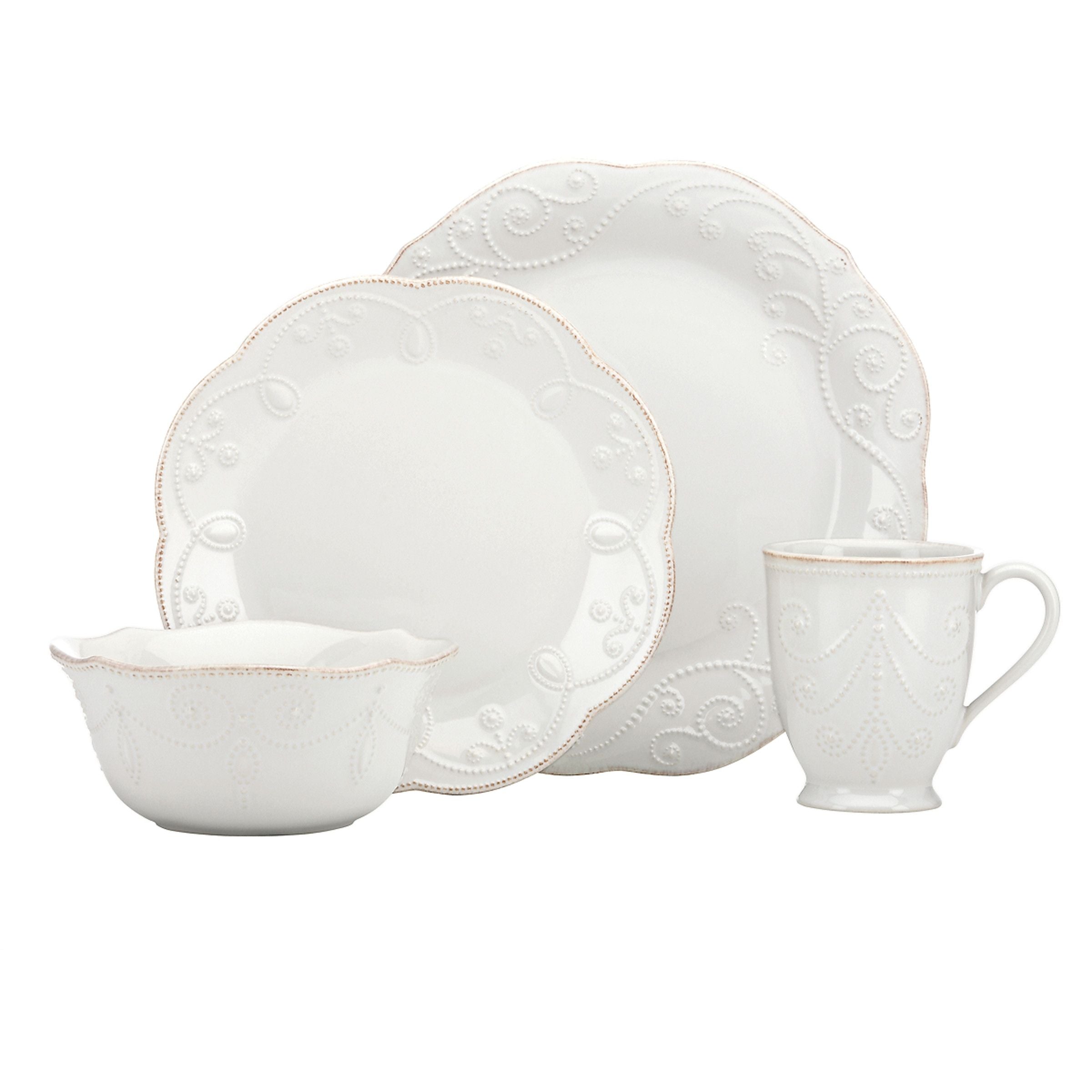  Lenox French Perle Dinnerware Set 4-Piece - Ice Blue - Bonton