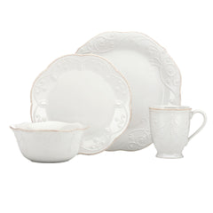 French Perle Dinnerware Set 4-Piece