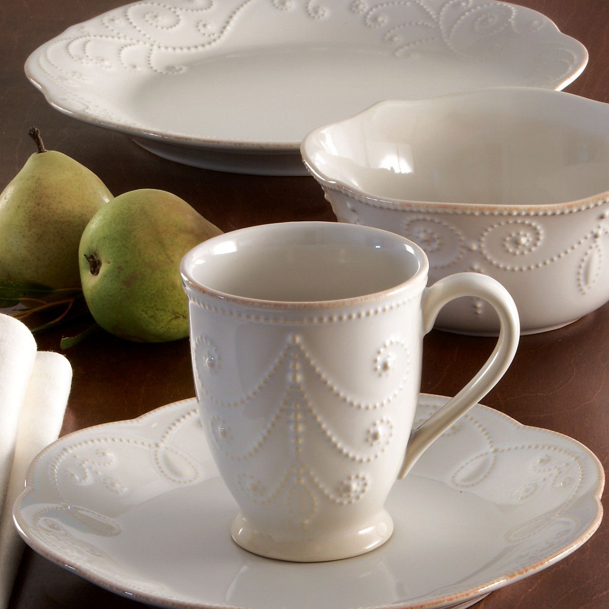  Lenox French Perle Dinnerware Set 4-Piece - White - Bonton