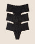  Never Say Never Comfie Thongs 3 Pack - Black - Bonton