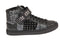 Leather Newsprint High Top Ankle Shoes