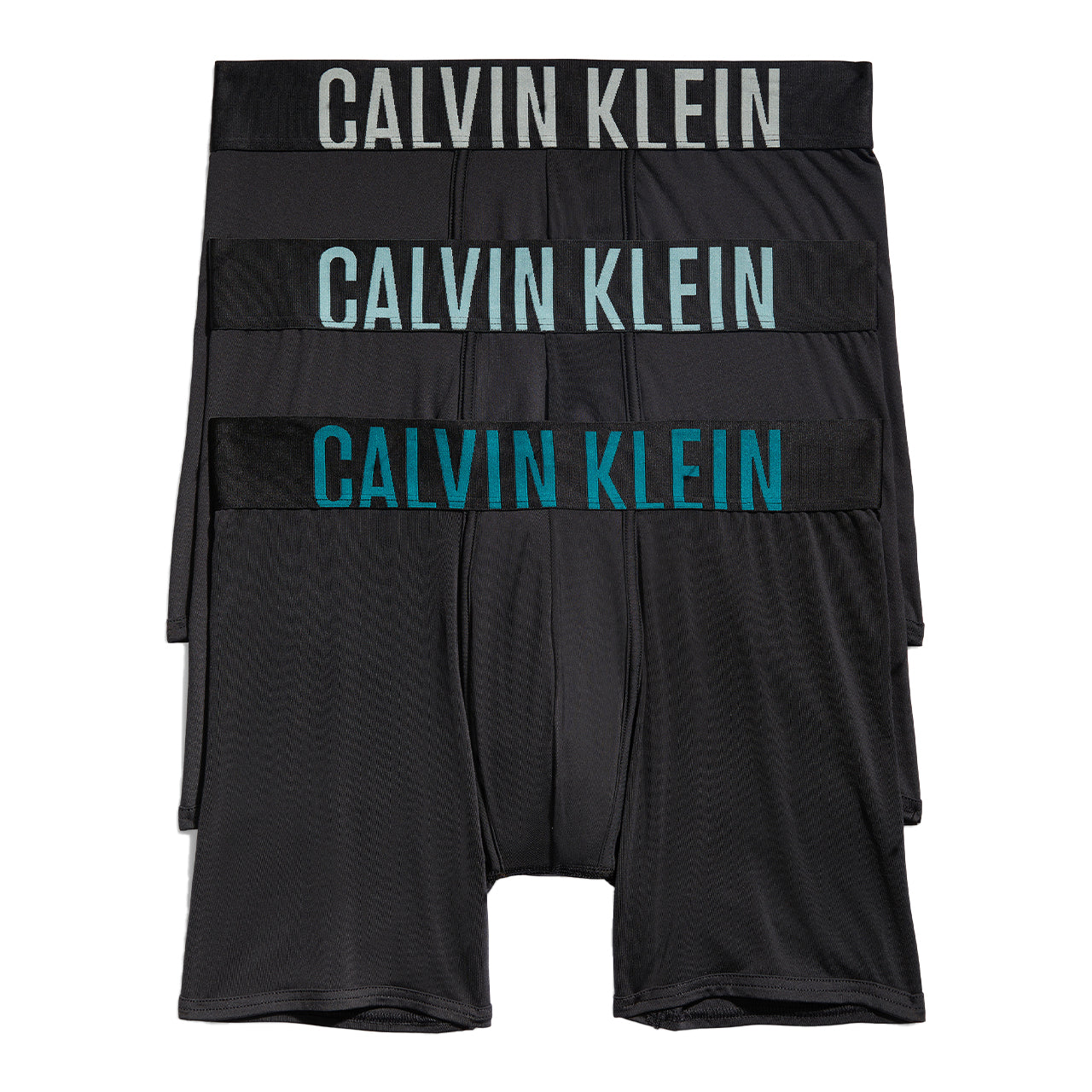  Calvin Klein Intense Power Micro Boxer Brief 3 Pack - Black Bodies w Ocean Mist/ Tourmaline/ Deep Lake Logo - Bonton