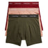  Calvin Klein Cotton Stretch Boxer Brief 3 Pack - Olive/ Gentle/ Red Carpet - Bonton