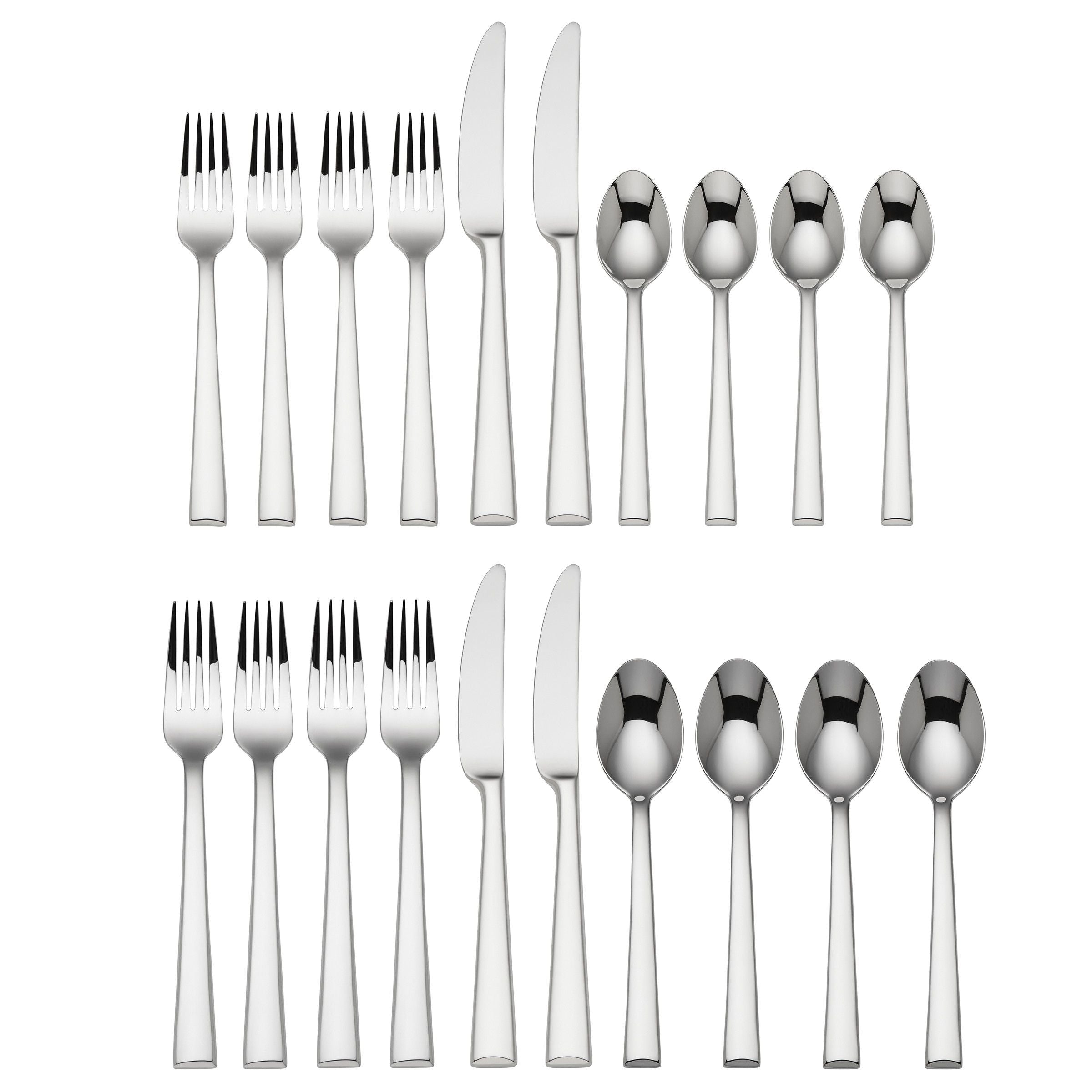  Lenox Continental Dining 20-Piece Flatware Set - Stainless Steel - Bonton