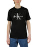  Calvin Klein Short Sleeves Monogram Crew - Black - Bonton