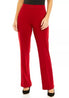  Kasper Pull On Faux Fly Wide Leg Trouser In Ponte - Fire Red - Bonton