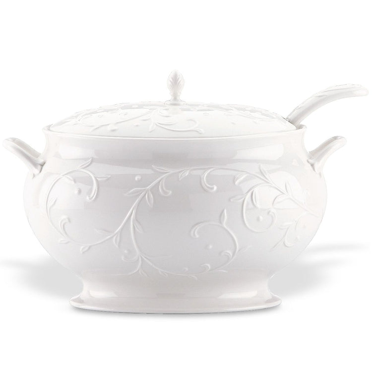 Opal Innocence Carved Tureen with Ladle