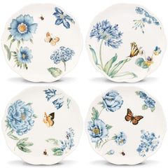 Butterfly Meadow Blue Dessert Plates Set of 4