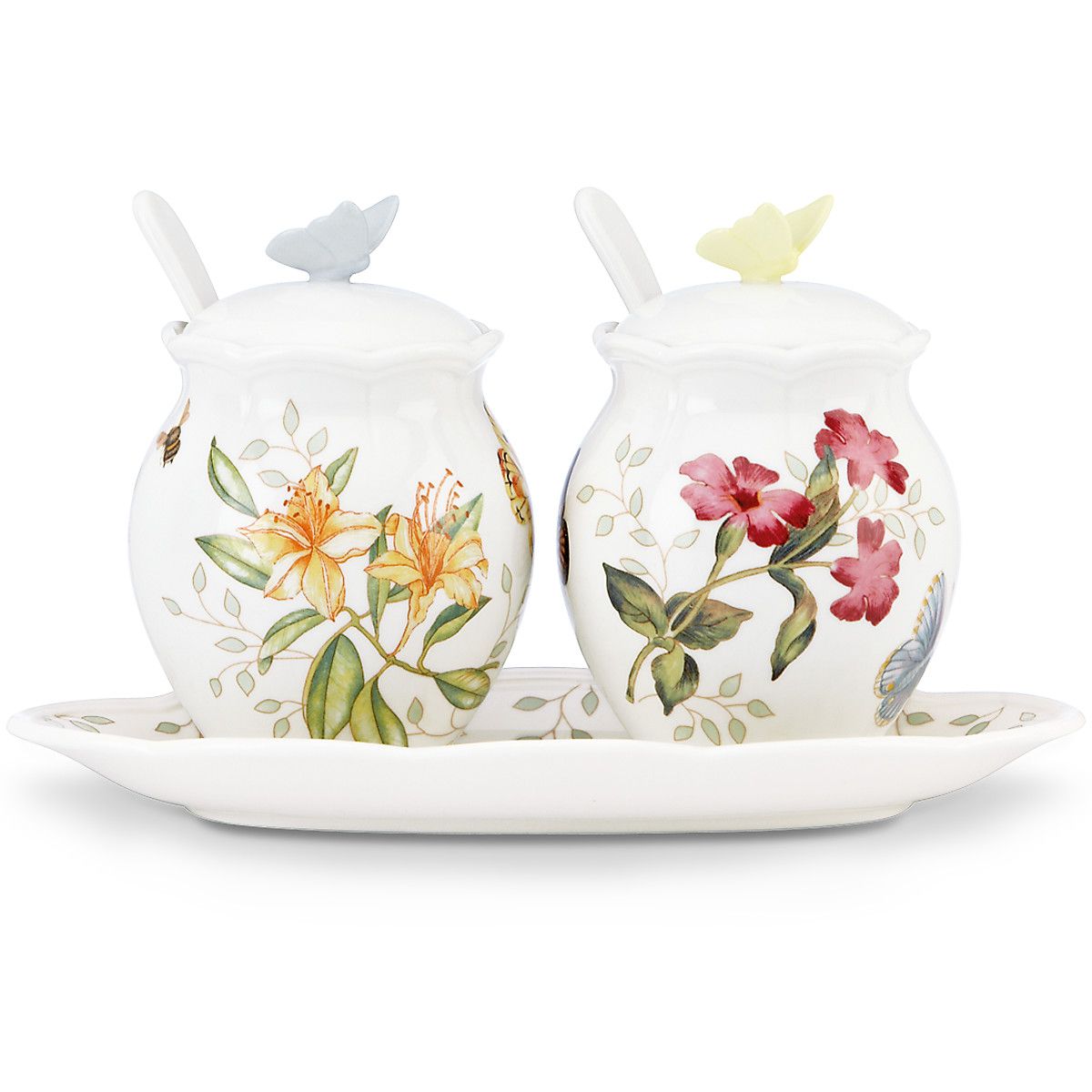  Lenox Butterfly Meadow 7-Piece Condiment Set - White - Bonton