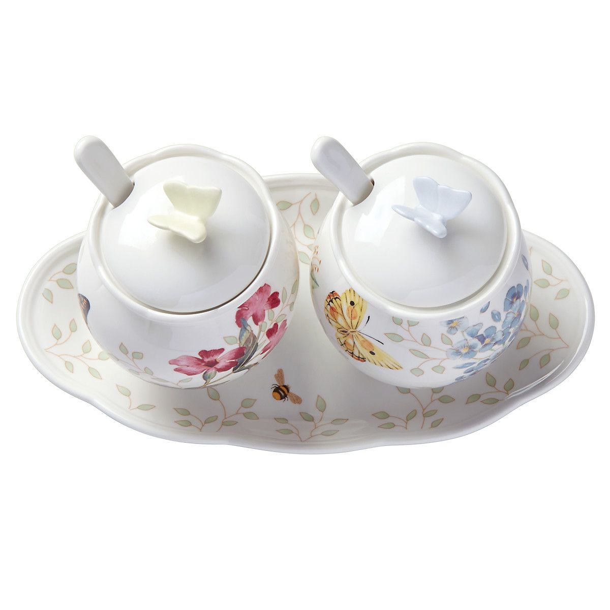  Lenox Butterfly Meadow 7-Piece Condiment Set - White - Bonton