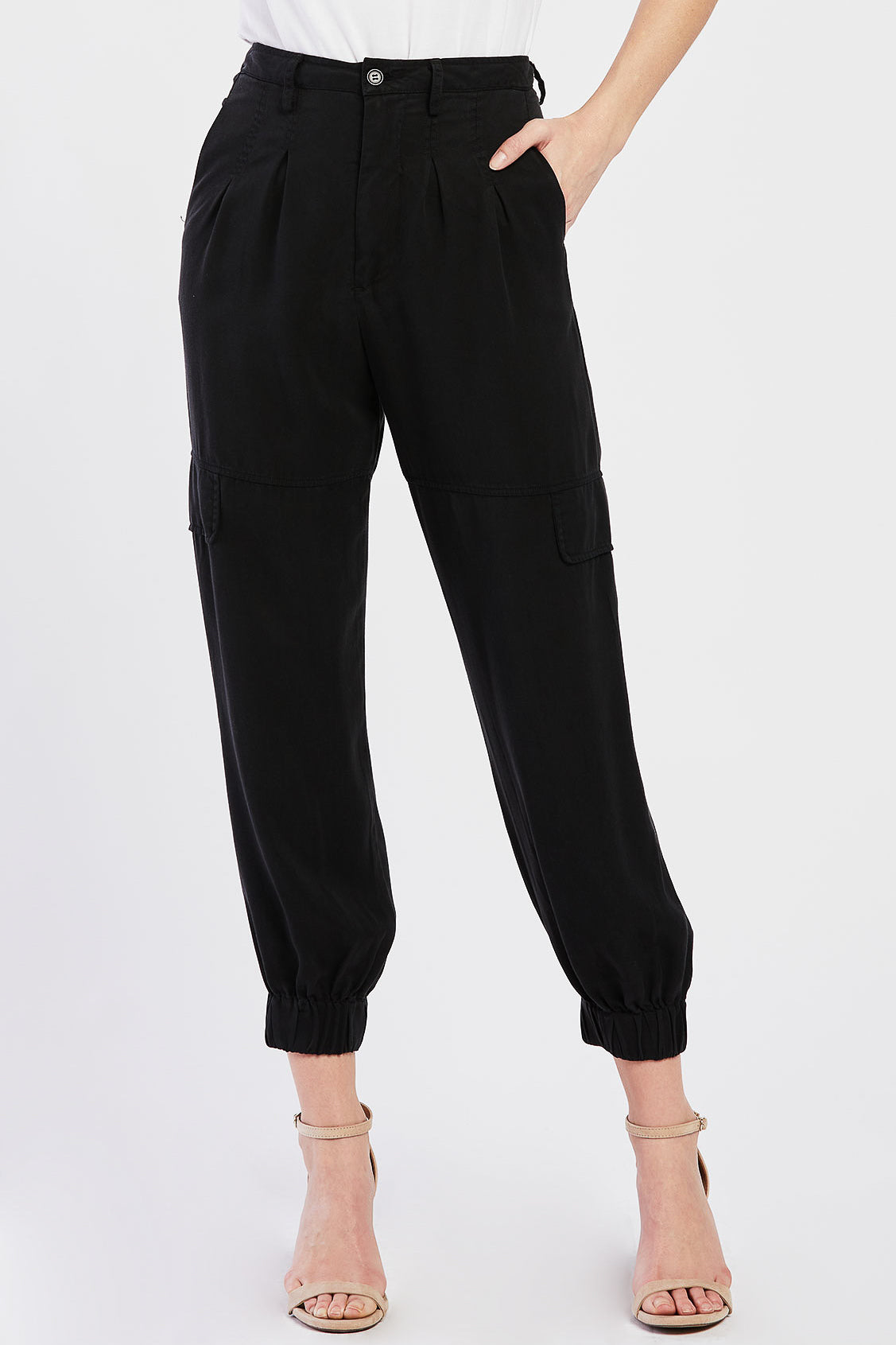  Laurent Soft Cargo Jogger Pants - Black - Bonton